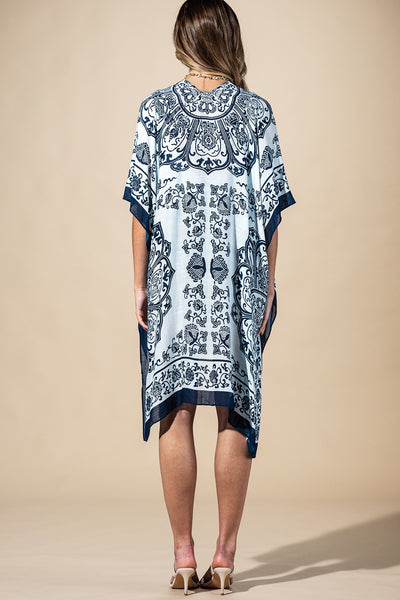 Navy Mandala Summer Kimono