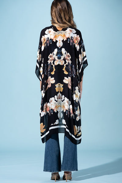 Moonlit Floral Summer Kimono