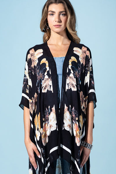 Moonlit Floral Summer Kimono