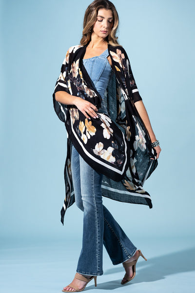 Moonlit Floral Summer Kimono