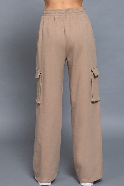 Fleeced Wideleg Cargo Pants