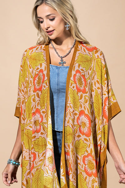 Vintage Floral Print Summer Kimono