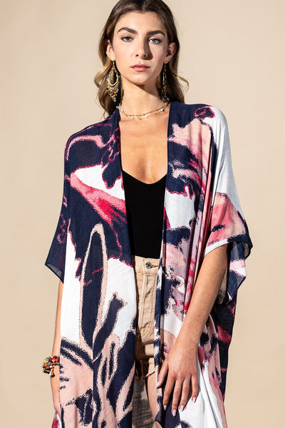 Painted Bloom Summer Kimono