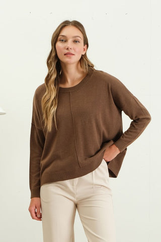 Soft Extended Shoulder Knit Sweater