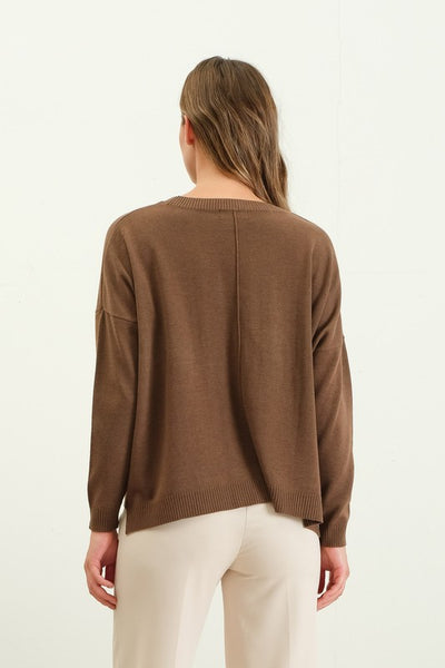 Soft Extended Shoulder Knit Sweater