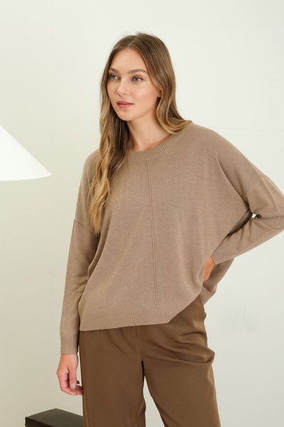 Soft Extended Shoulder Knit Sweater