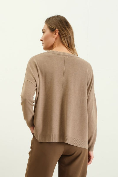 Soft Extended Shoulder Knit Sweater