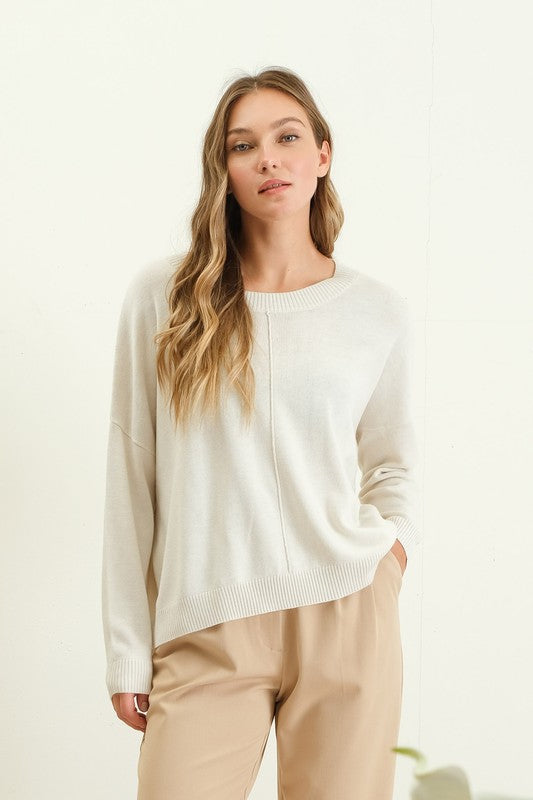 Soft Extended Shoulder Knit Sweater