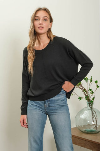 Soft Extended Shoulder Knit Sweater