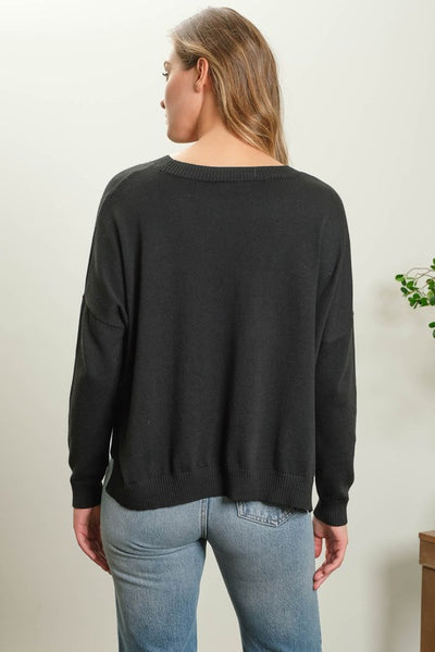 Soft Extended Shoulder Knit Sweater