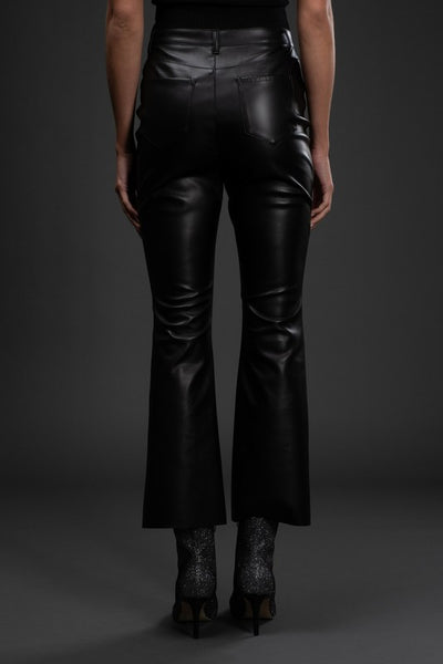 Faux Leather Cropped High Waisted Pants