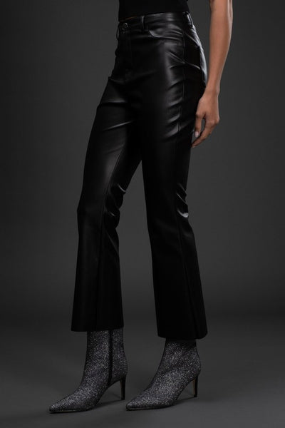 Faux Leather Cropped High Waisted Pants