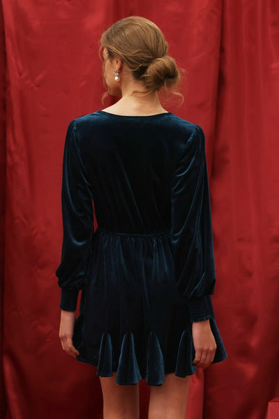 Velvet Godet Dress