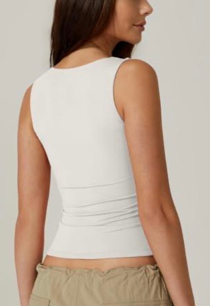 Seamless Double Layered Square Neck Tank Top
