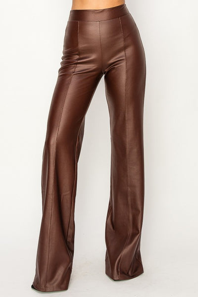 Stretch PU Faux Leather HighWaisted Pants