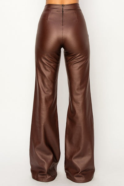 Stretch PU Faux Leather HighWaisted Pants