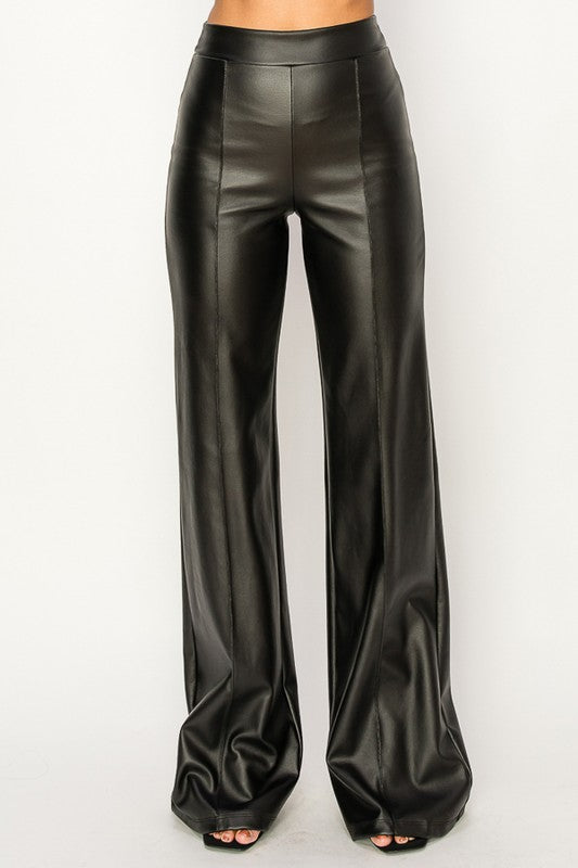 Stretch PU Faux Leather HighWaisted Pants