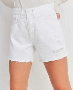 Denim Short Distressed de Tiro Alto