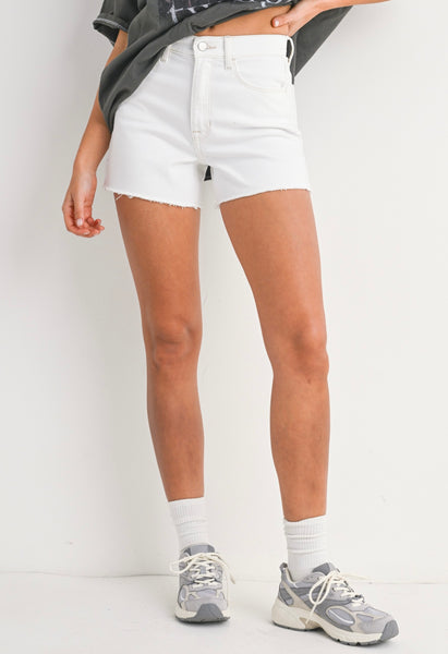 Stretch Denim Shorts Suave de Tiro Alto