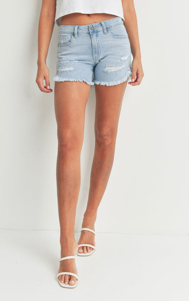 Denim Short con Deshilachado