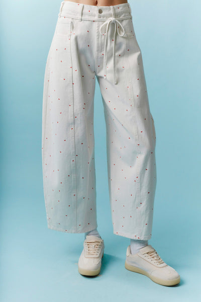 Jeans Barrel Estampado Mini Bow