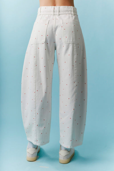 Jeans Barrel Estampado Mini Bow