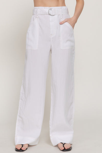 Pantalón de Pierna Ancha con Cinturón