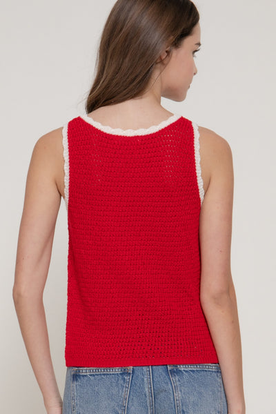 Knit Top sin Mangas con Jacquard