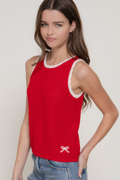 Knit Top sin Mangas con Jacquard