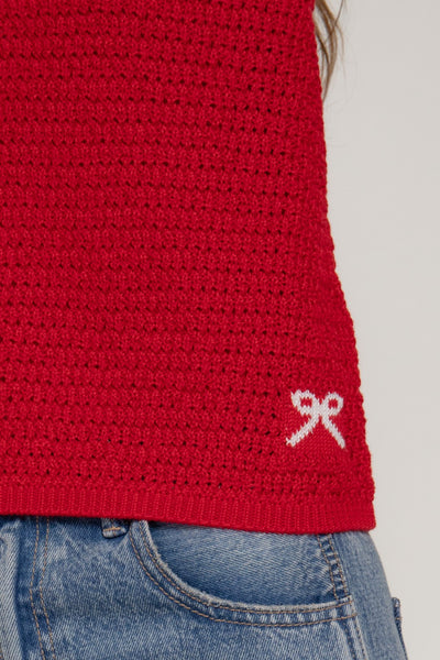 Knit Top sin Mangas con Jacquard