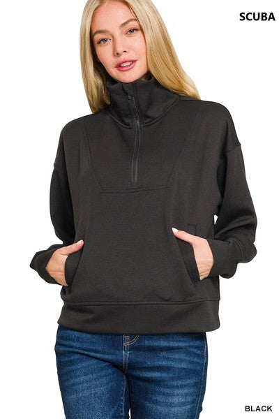 Modal Mix Scuba Half Zip Pullover