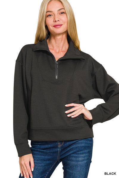 Modal Mix Scuba Half Zip Pullover