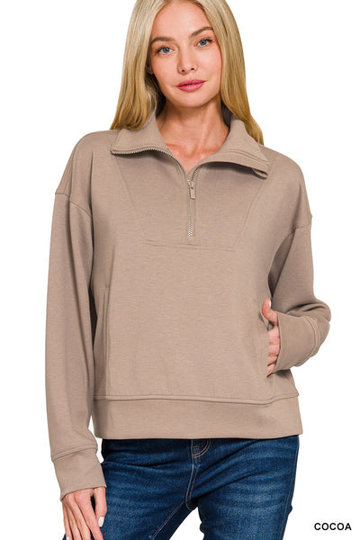 Modal Mix Scuba Half Zip Pullover