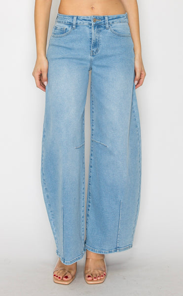 Stretch Denim Barrel Jeans