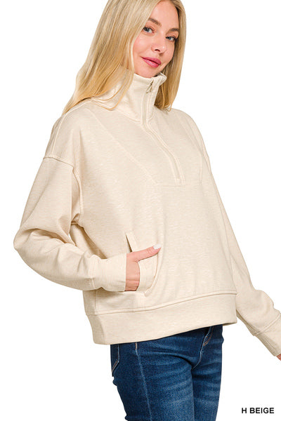 Modal Mix Scuba Half Zip Pullover