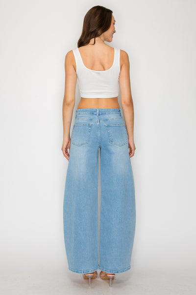 Stretch Denim Barrel Jeans