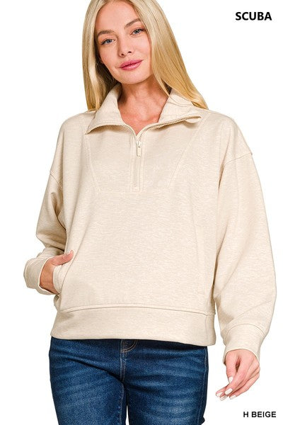 Modal Mix Scuba Half Zip Pullover