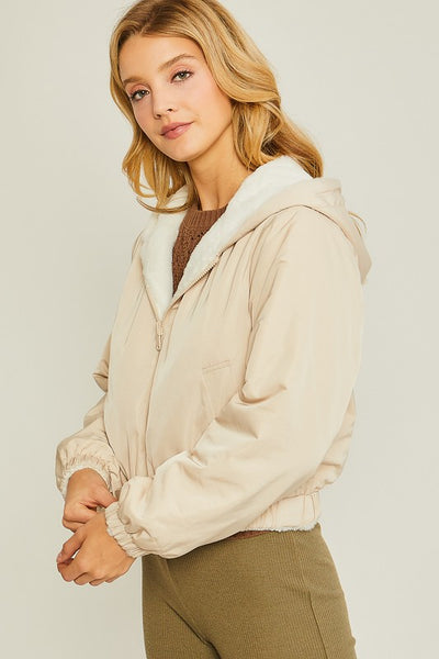 Faux Fur + WindBreaker Reversible Jacket