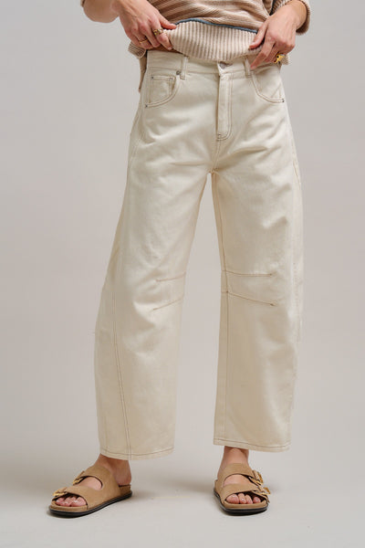 Barrel Ecru Denim Jeans