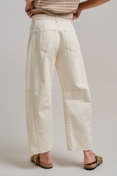 Barrel Ecru Denim Jeans