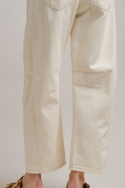 Barrel Ecru Denim Jeans