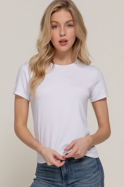 Stretch Cotton Solid Tee