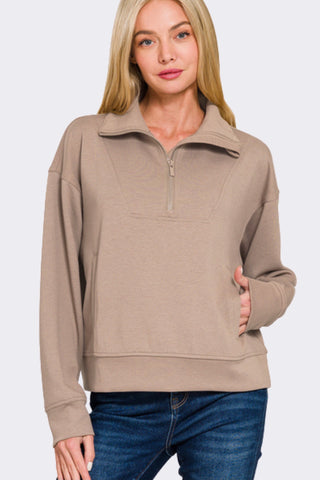 Modal Mix Scuba Half Zip Pullover