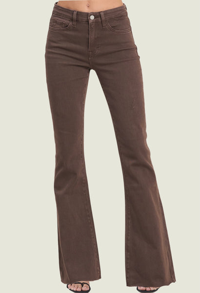 Stretch High Rise Flare Jeans