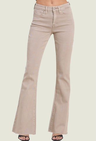 Stretch High Rise Flare Jeans