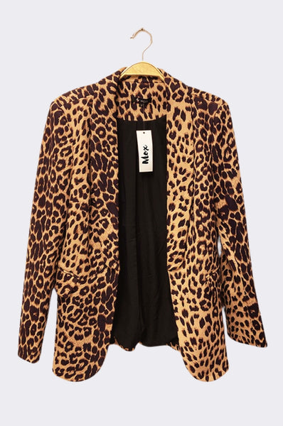 Suede Leopard Lapel Lined Jacket