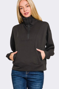 Modal Mix Scuba Half Zip Pullover