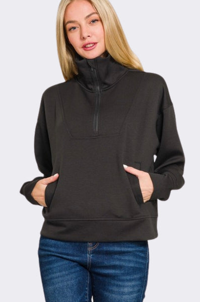 Modal Mix Scuba Half Zip Pullover