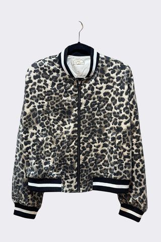 Leopard Sequin Bomber Jacket