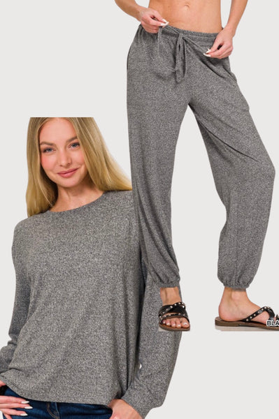 Super Soft Melange Hacci Lounge Pajama Set